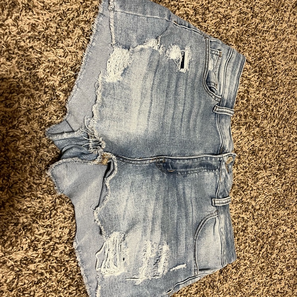 SO Distressed Denim Shorts - Light Blue